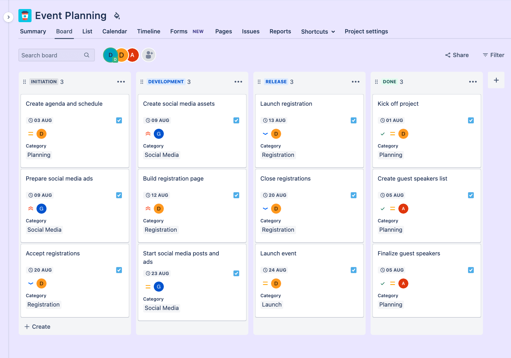 Jira board